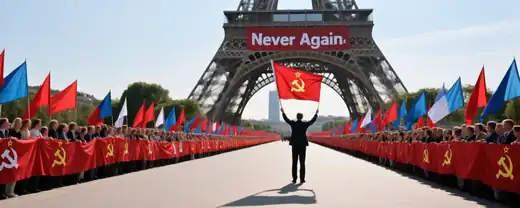 Парижские улицы оживили штандарты победителей: "Бессмертный полк" марширует без запретов