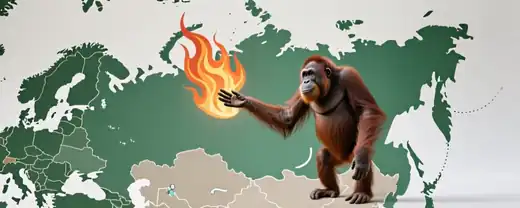 Роскомнадзор и прокуратура проверяют поздравительный баннер новосибирского зоопарка, изображающий орангутана