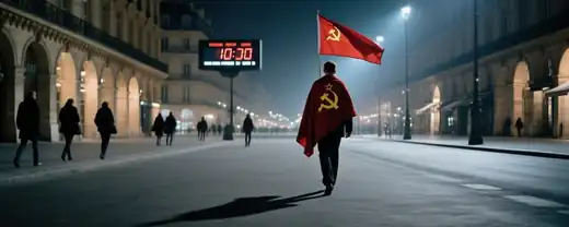 Париж встретил колонну «Бессмертного полка» со знаменем Победы